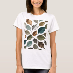 Camiseta Diseño de eslogan GRIS IMPACTANTE SOBRE HOJAS NEGR