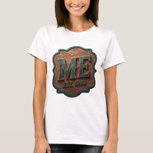 Camiseta Diseño de eslogan ME EST 1993 de oro impactante