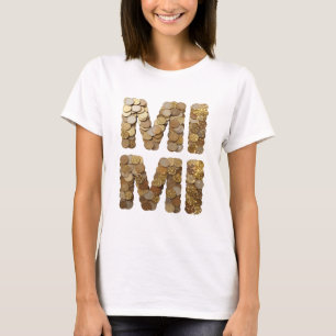 Camiseta Diseño de eslogan MINI dorado elegante