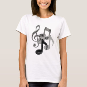 Camiseta Diseño de eslogan Stylish Silver MUSIC IN MOTION