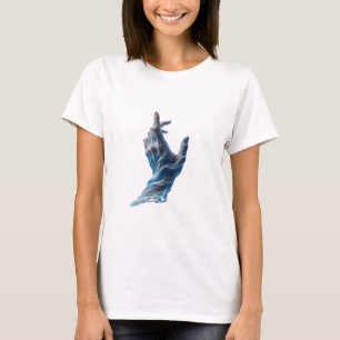 Camiseta Diseño de eslogan WATER MAGIC plateado que llama l