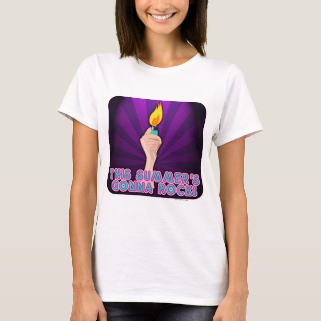 Camiseta Diseño de eslóganes más ligeros de la música rock  (Anverso)