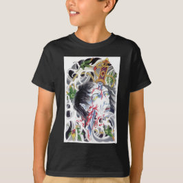 Camiseta diseño de espada grotesca japonesa
