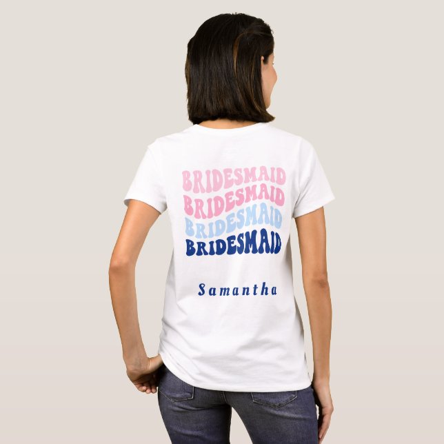 Camiseta Diseño de espalda de fiesta de soltera de dama de  (Reverso completo)