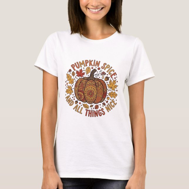 Camiseta Diseño de especias de calabaza de otoño (Anverso)