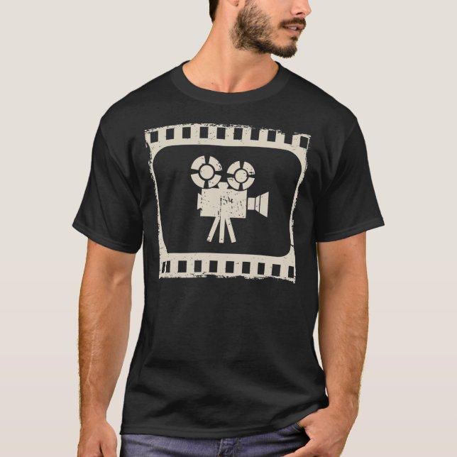 Camiseta Diseño de Essen Director de Cámara de Cine Retro (Anverso)
