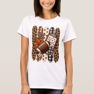 Camiseta Diseño de estampado de leopardo y cuadros escocese