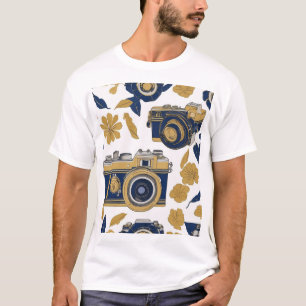 Camiseta Diseño de estampado de tela con patrón de onda tra