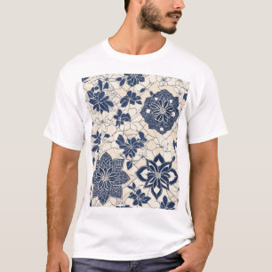 Camiseta Diseño de estampado de tela con patrón tradicional