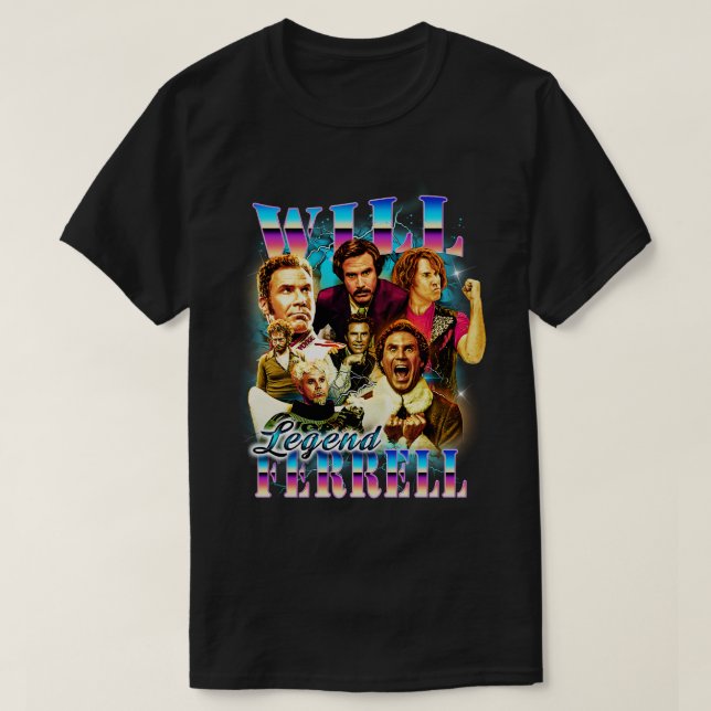 Camiseta Diseño de estilo de arranque de Will Ferrell90s (Diseño del anverso)