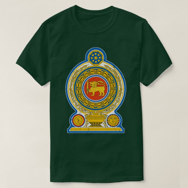 Camiseta Diseño de estilo de época de Sri Lanka (Diseño del anverso)