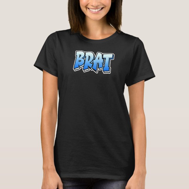 Camiseta Diseño de estilo de graffiti de latón que dice Bra (Anverso)