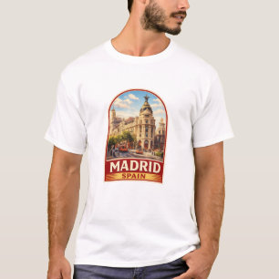 Camiseta Diseño de estilo de póster de viaje vintage Madrid