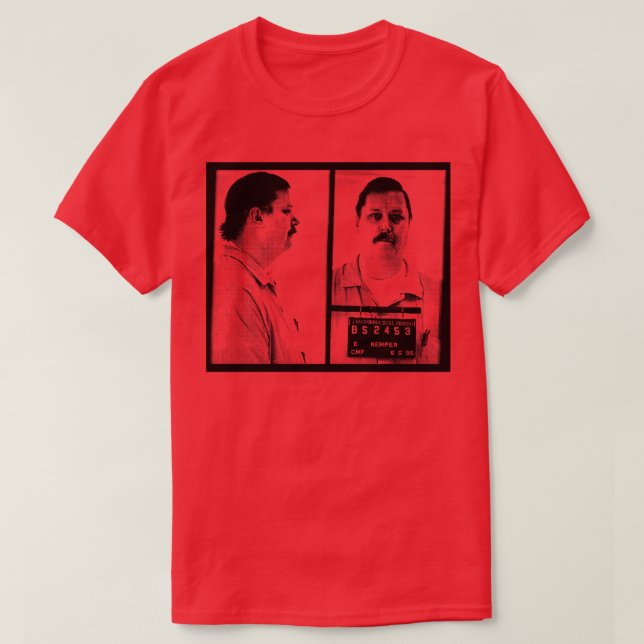 Camiseta Diseño de estilo Ed Kemper Mugshot Retro Estética  (Diseño del anverso)