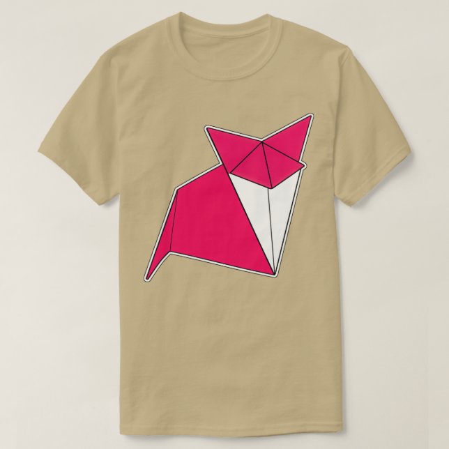 Camiseta Diseño de estilo Pegatina de Fox Origami (Diseño del anverso)
