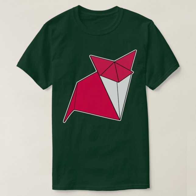 Camiseta Diseño de estilo Pegatina de Fox Origami (Diseño del anverso)