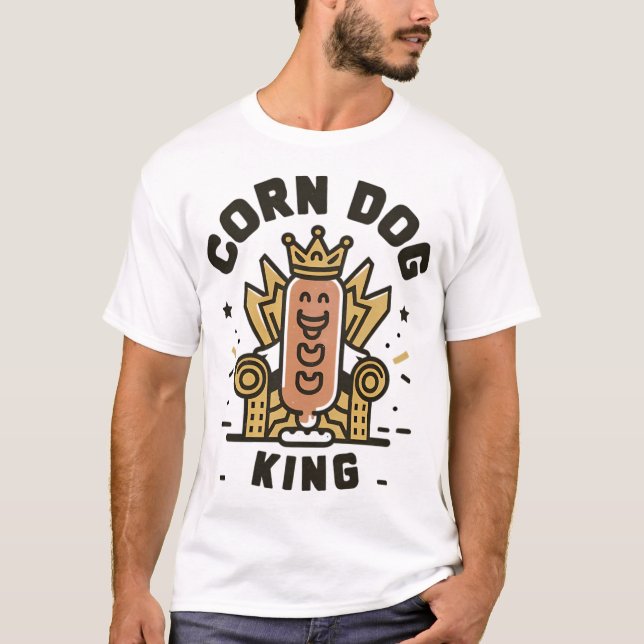 Camiseta Diseño de estilo retro de Corn Dog King (Anverso)