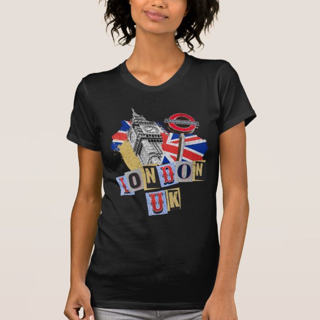 Camiseta Diseño de estilo retro de Londres (Anverso)
