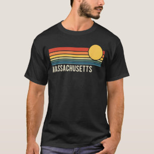 Camiseta Diseño de estilo retro Sunset de Massachusetts