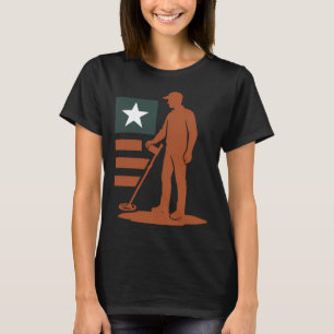 Camiseta Diseño de estrella de caza del tesoro con detector