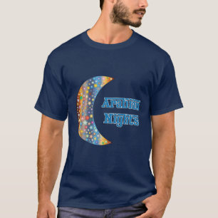 Camiseta Diseño de estrella de luna creciente en las noches