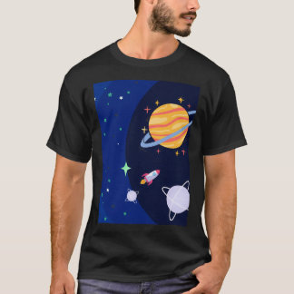 Camiseta Diseño De Estrellas Y Planetas Del Explorador Del 