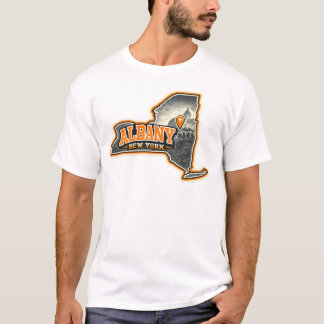 Camiseta Diseño de etiqueta de mapa de contorno del estado 