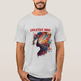 Camiseta diseño de etiquetas de mente creativa para niños