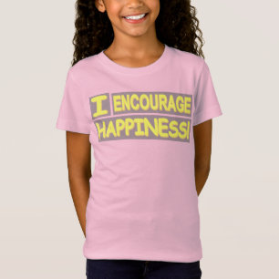Camiseta Diseño De Expresión Cuta "Fomentar La Felicidad". 
