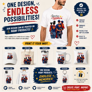 Camiseta Diseño de Familia de Superhéroes Regalo Familiar