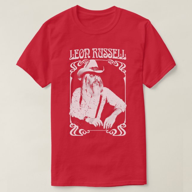 Camiseta Diseño de fans de Leon Russell Retro 1970 (Diseño del anverso)