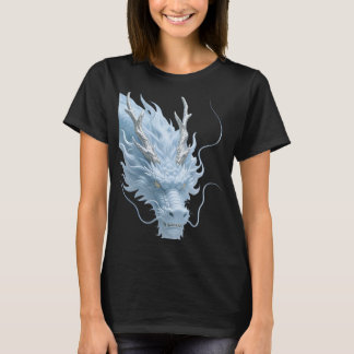 Camiseta Diseño de fantasía de arte de dragón azul claro ch