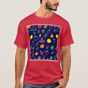 Camiseta Diseño de Fantasía de Frutas Coloridas