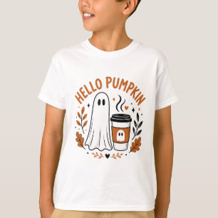 Camiseta Diseño de Fantasma de Calabaza Hola
