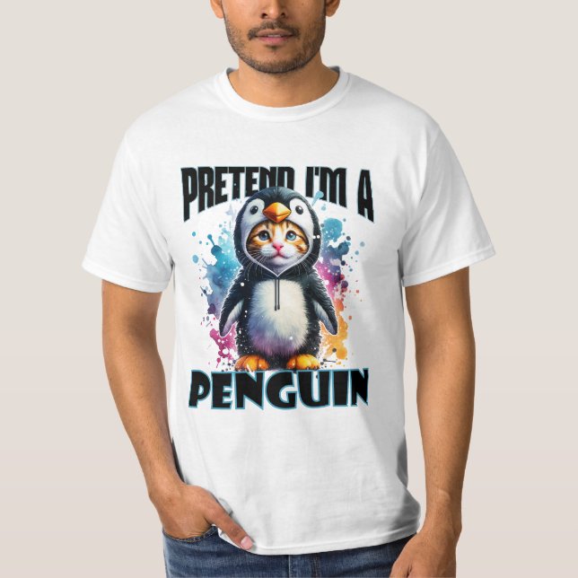Camiseta Diseño de felinos pingüinos para creaciones lúdica (Anverso)