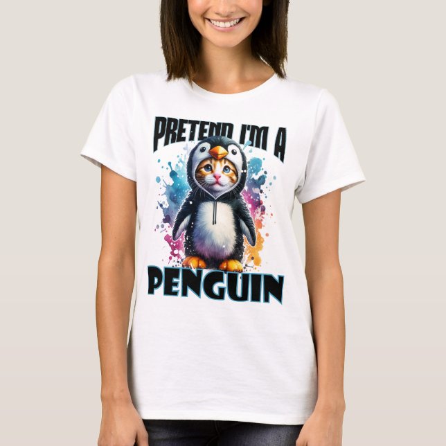 Camiseta Diseño de felinos pingüinos para creaciones lúdica (Anverso)