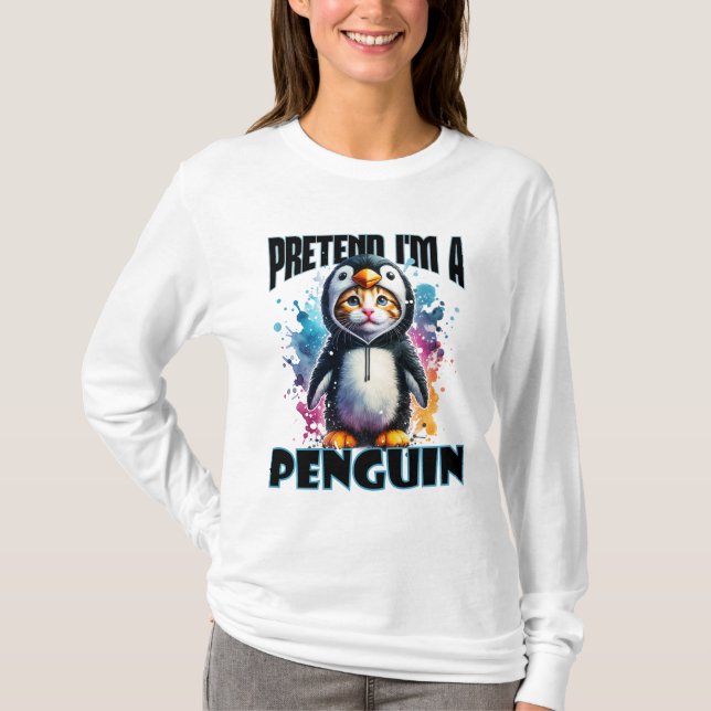 Camiseta Diseño de felinos pingüinos para creaciones lúdica (Anverso)