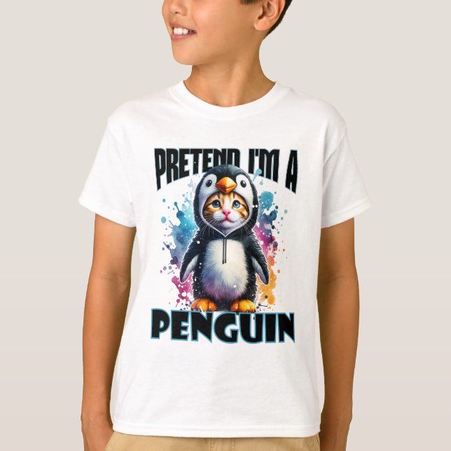 Camiseta Diseño de felinos pingüinos para creaciones lúdica (Anverso)
