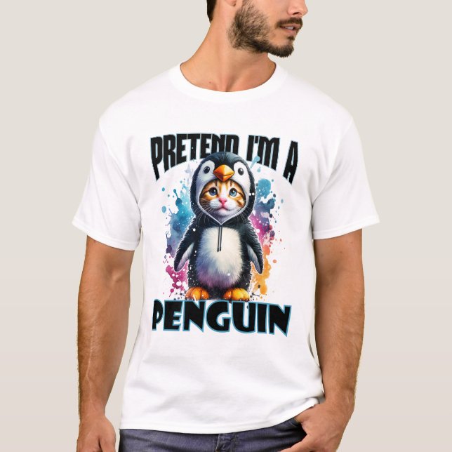 Camiseta Diseño de felinos pingüinos para creaciones lúdica (Anverso)