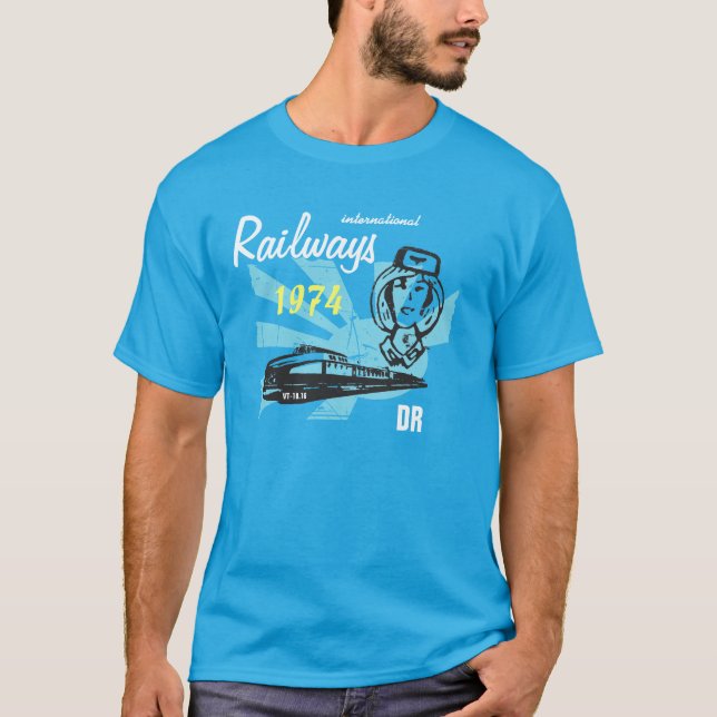 Camiseta Diseño de ferrocarril de imperio DDR internacional (Anverso)