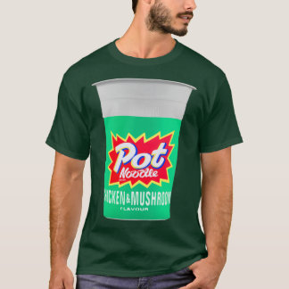 Camiseta Diseño de fideos en ollas de pollo y hongos 