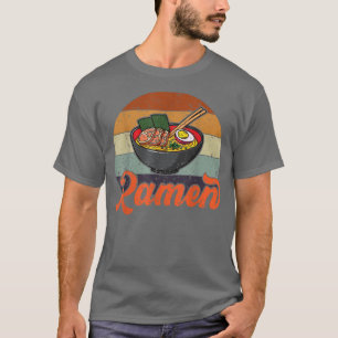 Camiseta Diseño de fideos Kawaii Ramen Japonés Vintage