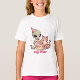 Camiseta Diseño de fiesta de cumpleaños de alienígena lindo