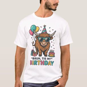 Camiseta Diseño de fiesta de cumpleaños divertido de vaca d