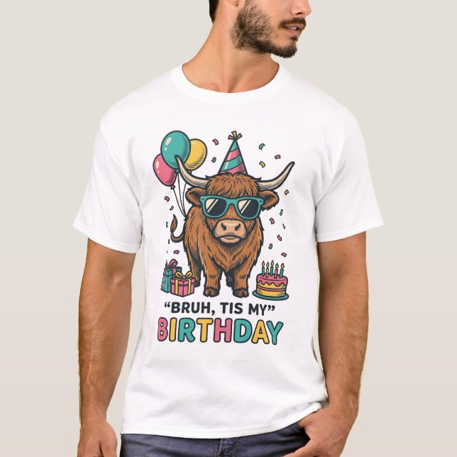 Camiseta Diseño de fiesta de cumpleaños divertido de vaca d (Anverso)