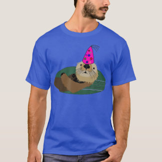 Camiseta Diseño de Fiesta de Gorra de cumpleaños Sea Otter