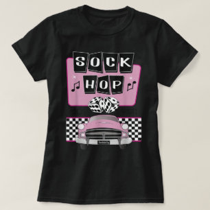 Camiseta Diseño de fiesta de Rockabilly de Sock Hop de los 