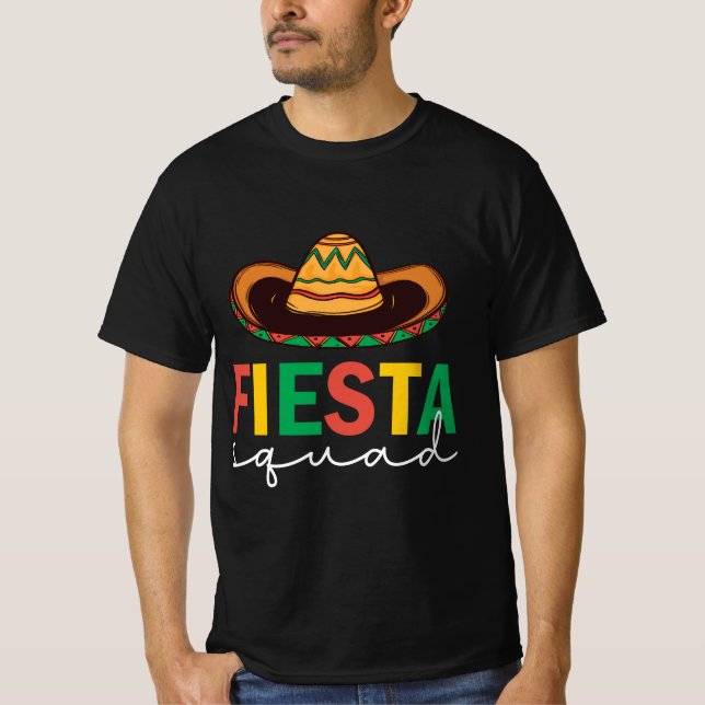Camiseta Diseño de Fiesta Squad Sombrero (Anverso)