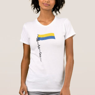 Camiseta Diseño de firmas de bandera de Ucrania, símbolo en