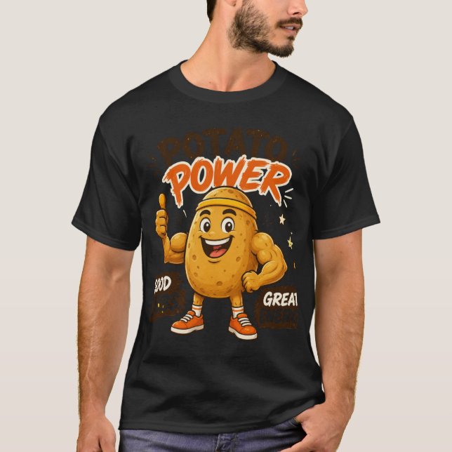 Camiseta Diseño de Fitness de Dibujos Animados de Poder de  (Anverso)